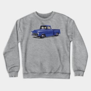 1955 Chevrolet Pickup Classic Truck Bright Blue Crewneck Sweatshirt